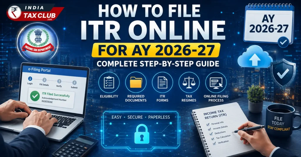 How to File ITR Online for AY 2026-27 Complete Step-by-Step Guide